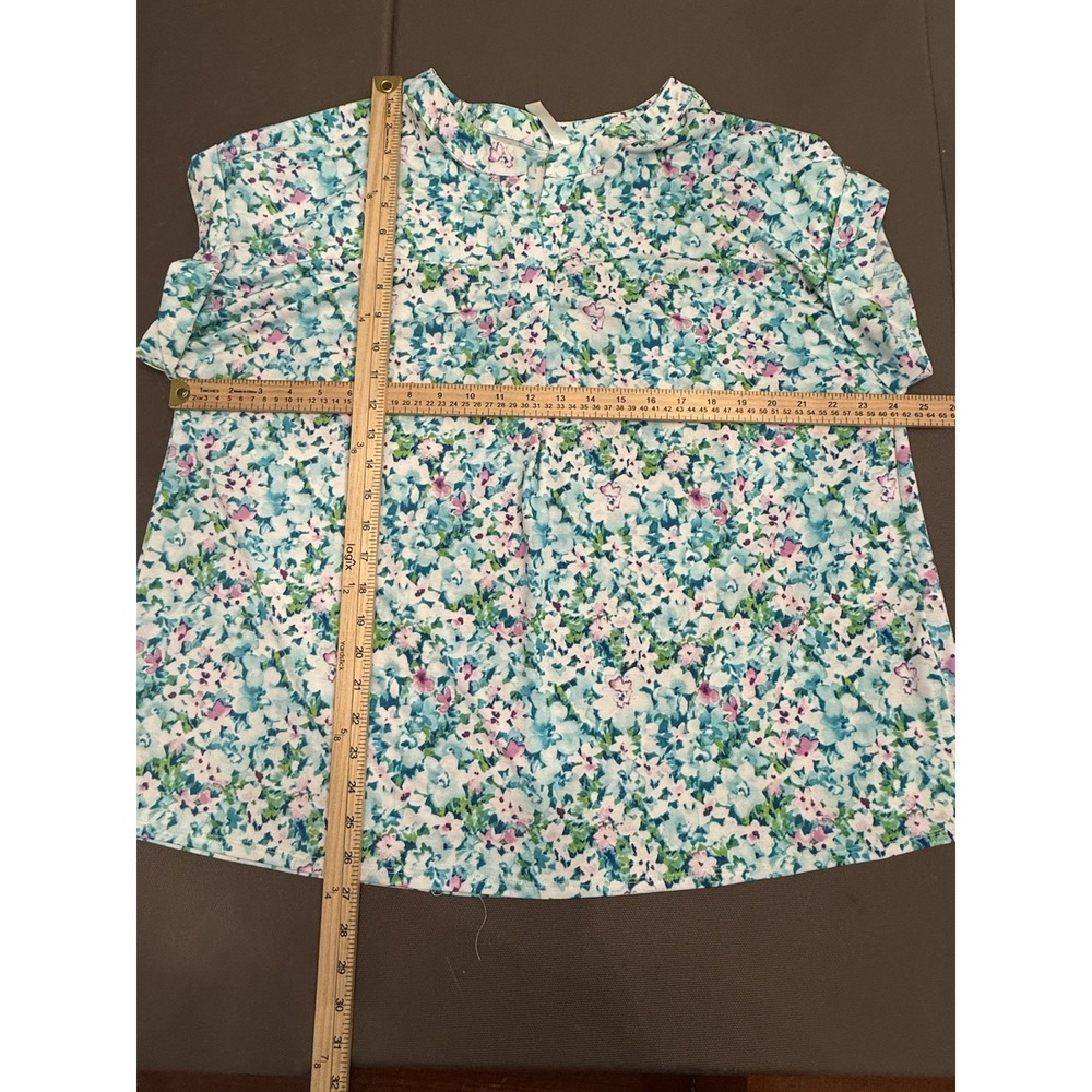 Dear Scarlett Lizzy Blouse V-Neck Bright Floral Multi Print Stretchy Top XL - Picture 4 of 8
